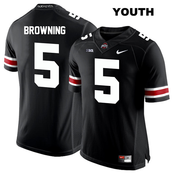Ohio State Buckeyes Youth Baron Browning #5 White Number Black Authentic Nike College NCAA Stitched Football Jersey CQ19U33EF